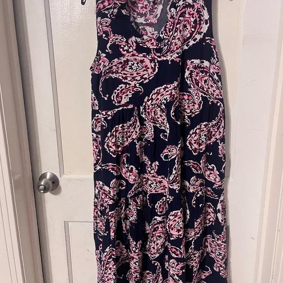 crown & ivy Dresses & Skirts - crown & ivy Navy Maxi Dress with Pink Paisley Print